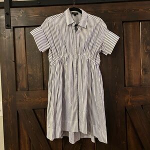 Victoria Beckham for Target Striped Shirt Dress in Blue and White Medium